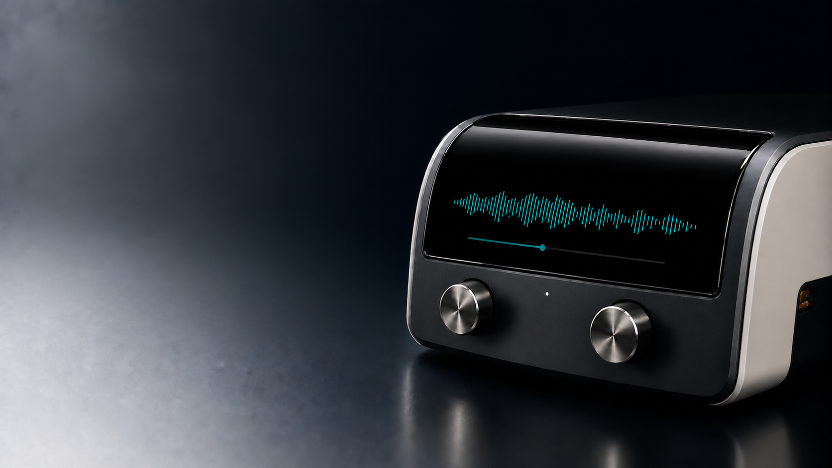 Premium audio product concept with a curved OLED interface